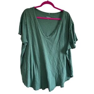 Torrid Classic Fit Green V Neck T Shirt Plus Size Top Tee‎ Womens